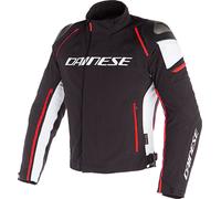 Dainese Racing 3 D-Dry Chaqueta de moto textil, negro-blanco-rojo, tamaño 44 para Hombres