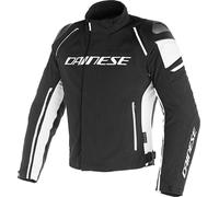 Dainese Racing 3 D-Dry Chaqueta de moto textil, negro-blanco, tamaño 46 para Hombres