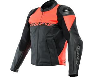 Dainese Racing 4, chaqueta de cuero perforada 52 male Negro/Rojo Neón