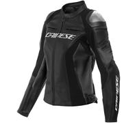 Dainese Racing 4 Chaqueta de cuero perforada para damas de motocicleta, negro, tamaño 48 para Mujer