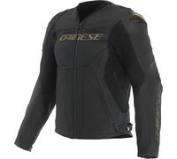 Dainese Racing 5 Chaqueta de cuero para moto, negro/dorado, Talla 50