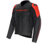 Dainese Racing 5 Chaqueta de cuero para moto, negro-rojo, tamaño 46 para Hombres