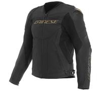 Dainese Racing 5 Giacca in pelle da moto, nero/oro, 54