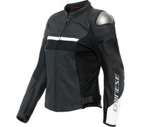 Dainese Rapida, chaqueta de cuero mujer 44 female Negro Mate/Negro Mate/Blanco