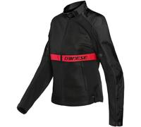 Dainese Ribelle Air Tex Chaqueta textil de moto para mujer, negro-rojo, tamaño 46