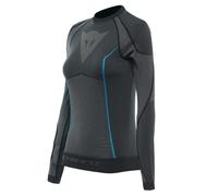 Dainese Dry LS Lady, Camiseta Manga Larga Moto, Mujer, Negro/Azul, XS/S