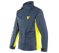 Dainese Storm 2 Unisex Jacket, Chaqueta Moto Impermeable, para Hombres y Mujeres, Black-Iris/Amarillo Fluo, XXS