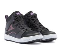 Zapatos de moto Mujer Dainese SUBURB D-WP Impermeable Black/White/Metal Purple