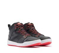 Dainese - Suburb D-Wp Shoes, Zapatos Impermeables para Moto, Negro/Blanco/Rojo, 46