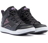 Dainese Suburb D-WP impermeable Zapatos de moto para mujer, negro-blanco-lila, tamaño 38