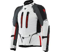 Dainese Super Adventure Absoluteshell Chaqueta textil de moto impermeable, Gris claro/negro/rojo, Talla 46