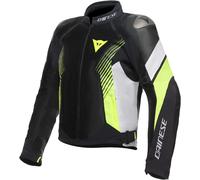 Dainese Super Rider 2 Absoluteshell Chaqueta textil de motocicleta, negro-blanco-amarillo, tamaño 60 para Hombres