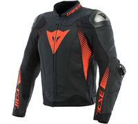 Dainese Super Speed 4 Chaqueta de cuero de motocicleta, negro-rojo, tamaño 52 para Hombres