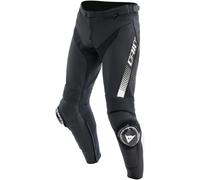 Dainese Super Speed Pantalones de cuero de motocicleta, Negro/Blanco, Talla 60