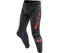 Dainese Super Speed Pantalones de cuero de motocicleta, negro-rojo, tamaño 56 para Hombres