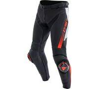 Dainese Super Speed S26, pantalones de cuero perforado 44 male Negro/Blanco/Rojo Neón