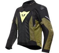 Dainese Super Sprint D-Dry Chaqueta de moto impermeable, negro/amarillo/verde, Talla 60