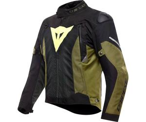 Dainese Super Sprint D-Dry S26, chaqueta textil impermeable 54 male Negro/Verde Oscuro/Amarillo Neón