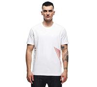 Dainese T-Shirt Big Logo, Camiseta Moto Manga Corta, Hombre, Blanco/Rojo Fluo, XS