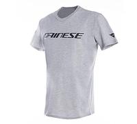 Dainese - T-Shirt, Camiseta de Manga Corta Hombre, Camiseta para Adulto en 100% Algodón con Logotipo, Suave y Fresca, Jersey de Moto, Estampado Duradero, Gris/Negro