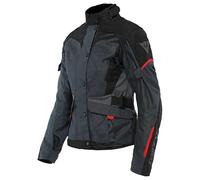 Dainese - Tempest 3 D-Dry Lady, Chaqueta de Moto Touring para Mujer, Chaqueta Impermeable, Forro Térmico Extraíble, Protectores de Hombro y Codo, Ébano/Negro/Rojo Lava, 46