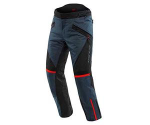 Dainese - Tempest 3 D-Dry Pants, Pantalones de moto Touring para Hombre, Membrana Impermeable, Interior Térmico Extraíble, Protectores de Rodilla, Ébano/Negro/Rojo Lava, 60