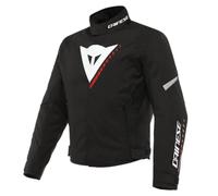 Dainese Veloce D-Dry Chaqueta textil de la motocicleta, negro-blanco-rojo, tamaño 48 para Hombres