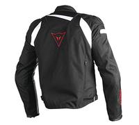 Dainese-VELOSTER TEX Chaqueta, Negro/Negro/Blanco, Talla 52