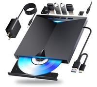 Dainty Unidad Blu-ray externa, compatible con BD/DVD/reproductor de CD/lectura/escritura USB 3.0 y /Tipo-C Windows 7-11 y Mac PC, compatible con TF/SD/USB