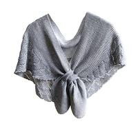 DAISHIAO Chal de ganchillo de las mujeres Envoltura de pescado de punto escamas de color sólido Poncho anudada capa bufanda