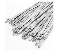 DAISHUJIE Bridas Metalicas Bridas de Acero Inoxidable Reutilizables con Anillo de Cierre automático, 60/20 Unidades, Organizador de Cables de Alambre, Correas de Envoltura de Escape(4.6x150mm,20PCS)