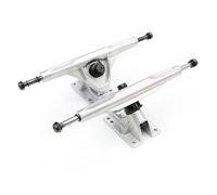 DAISHUJIE Puente de patín con resorte1 Ejes de patineta de 7 Pulgadas for Longboard, Soporte Universal de Aluminio for Puente de Placa Plana, Color Plateado