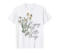 Daisy Bee tee Enjoy The Little Things - Camiseta Floral de Verano para Mujer Camiseta