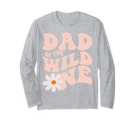 Daisy Birthday Dad Wild One Boho Daisy 1er cumpleaños a juego Manga Larga