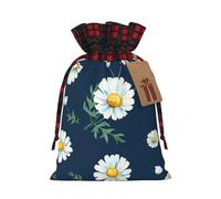 Daisy - Bolsa de Navidad a cuadros a juego con cordón, 4.7 x 6.9 pulgadas para Navidad, Halloween