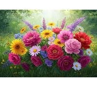 Daisy Bouquets 1500 Piece Jigsaw Puzzles for Adults, Colourful, Challenging & Brainteasing Adult Puzzles 1500 Pieces Garden, Fun jigsaws for The Whole Family 34x22 Inch