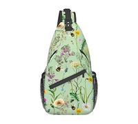 Daisy Butterfly Bee Flower Sling Bag, Casual Crossbody Shoulder Bag Senderismo Daypack Crossbody Shoulder Mochila Travel Chest Pack para Hombres Mujeres