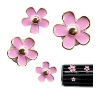 Daisy Car Vent Clips, Flower Air Freshener Holders, Alloy Car Interior Dećo | 4 Flower-Shaped Clips, Ďurable Alloy, Freshen Air And Decorate, Multiple Sizes, Random Two Fragrance Options