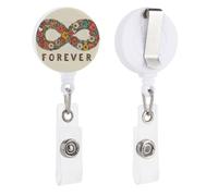 Daisy Chain Forever con símbolo de infinito, soporte retráctil para tarjetas de identificación, para médicos, enfermeras, estudiantes, trabajadores de oficina