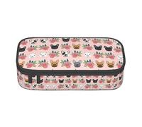 Daisy - Estuche grande para niñas y niños, estuche estético con múltiples compartimentos para adultos, organizador de papelería de oficina, práctico para niños, adolescentes, mujeres y hombres, Dog3,