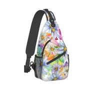 Daisy Floral Crossbody Sling Mochila Sling Bag Casual Pecho Bolsa Cinturón Mochila para Viajes Senderismo Ciclismo