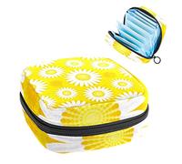 Daisy Floral Yellow Period Pouch portátil, tampón bolsa de almacenamiento para servilletas sanitarias, Varios colores, 4.7x6.6x6.6 in/12x17x17 cm