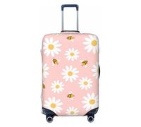 daisy flower bee cartoons - Fundas de equipaje de viaje color rosa - Fundas elásticas para maletas protectoras para equipaje de 18 a 32 pulgadas, Negro -, Mediano
