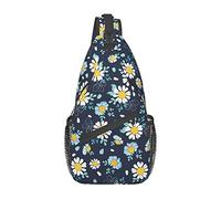 Daisy Flower Floral Sling Backpack Crossbody Sling Bag Travel Senderismo Pecho Bolso de Hombro para Hombres y Mujeres