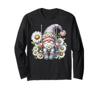 Daisy Flower Garden Gnome Graphic For Women Floral Spring Manga Larga