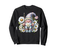 Daisy Flower Garden Gnome Graphic For Women Floral Spring Sudadera