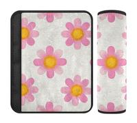 Daisy Flower Peach Yellow White - 2 fundas para cinturón de seguridad para adultos que liberan el estrés en tu cuello y hombros para Van funda para cinturón de carro