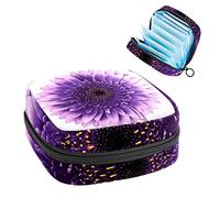 Daisy Flower Period Pouch portátil, bolsa de almacenamiento de tampones para servilletas sanitarias, Varios colores, 4.7x6.6x6.6 in/12x17x17 cm