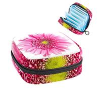Daisy Flower Period Pouch portátil, bolsa de almacenamiento de tampones para servilletas sanitarias, Varios colores, 4.7x6.6x6.6 in/12x17x17 cm