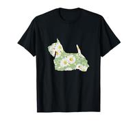 Daisy Flower Scottish Terrier perro mamá, Scottie floral Camiseta